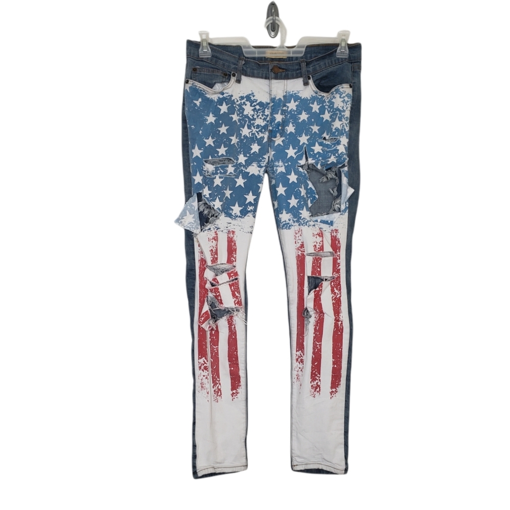 Aphrodite Distress Star an Flag Jeans Size 15